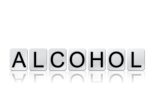 Alcohol Concept Tiled Word Isolated on White