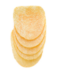 Potato chips isolated on white background
