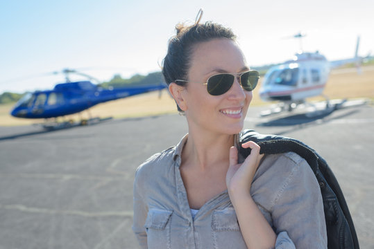 female helicopter pilot