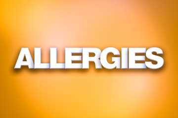 Allergies Theme Word Art on Colorful Background