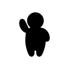 Waving boy man icon