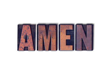 Amen Concept Isolated Letterpress Word
