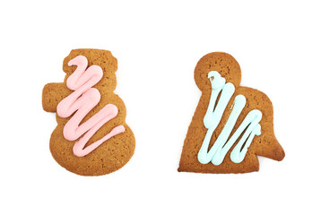 Figure shaped gingerbread isolated