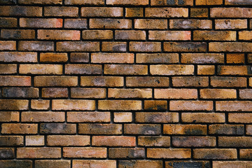 Background of old vintage brown brick wall.