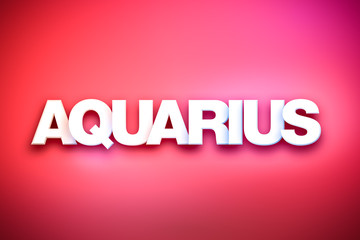 Aquarius Theme Word Art on Colorful Background