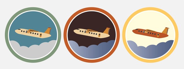 Vintage  Passenger turboprop Airplane Icon © nitinut380