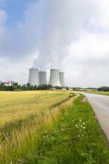 Cooling towers at nuclear power plant in Dukovany, Czech republic