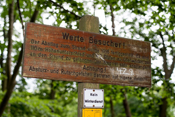 Königsstuhl Treppenschild