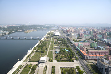 Panoramic view of Pyongyang in the morning. DPRK - North Korea. May 02, 2017.