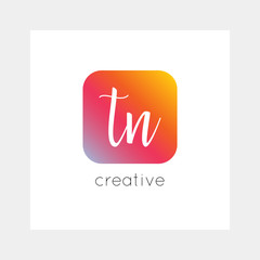 TN logo, vector. Useful as branding, app icon, alphabet combination, clip-art.