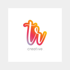 TR logo, vector. Useful as branding, app icon, alphabet combination, clip-art.