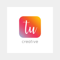 TU logo, vector. Useful as branding, app icon, alphabet combination, clip-art.