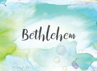 Naklejka na ściany i meble Bethlehem Concept Watercolor and Ink Painting