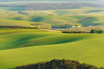 Fototapeta na wymiar Moravian Tuscany is called a corrugated landscape near Kyjov, Moravia, Czech Republic