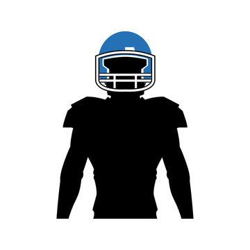 american footbal player silhouette image vector illustration