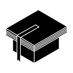 graduation hat with book vector illustration design