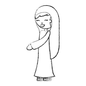 holy mary virgin character vector illustration design