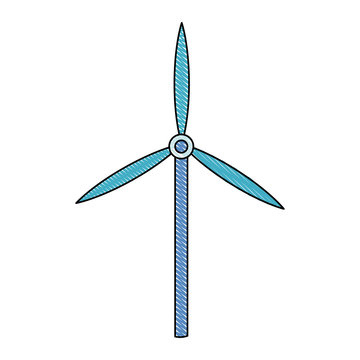 drawing wind turbine tower energy recycle design vector illustration