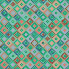 Seamless vector geometrical pattern with rhombus, squares. endless background with hand drawn textured geometric figures. Pastel Graphic illustration Template for wrapping, web backgrounds, wallpaper