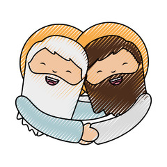 holy jesuschrist with god character icon vector illustration design