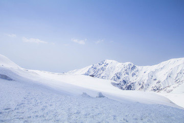 Tateyama Kurobe Alpine Route the snow mountains wall