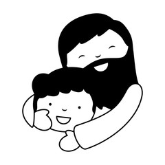 holy jesuschrist with boy character icon vector illustration design