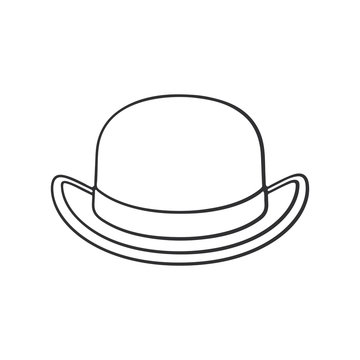 Doodle of retro bowler hat front view