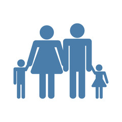 pictogram family with kids icon over white background. vector illustration
