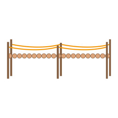 Naklejka premium small bridge wooden fantasy fairy tale vector illustration