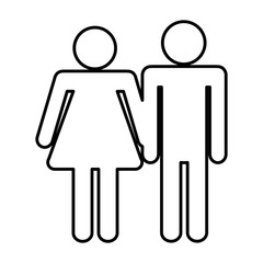pictogram couple icon over white background. vector illustration