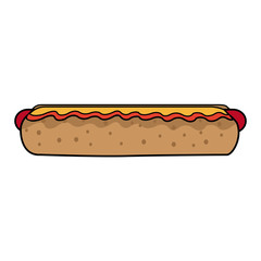 hot dog fast food unhealthy sauce vector illustration
