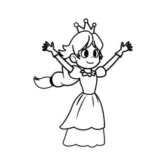 beautiful princess fairy tale fantasy dress vector illustration