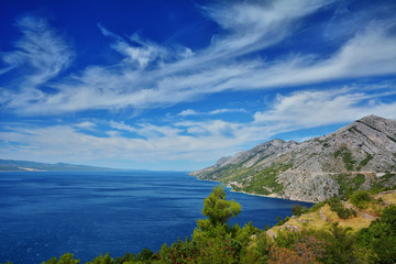Fototapeta premium Coast of Dalmatia seen from Jadranska Magistrala - Croatia