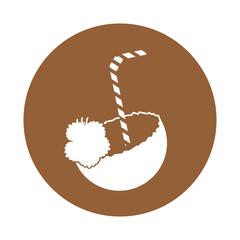 tropical coconut cocktail icon vector illustration design