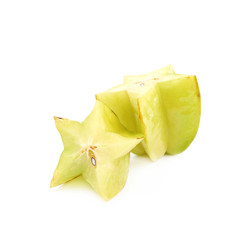 Fototapeta premium Sliced carambola fruit isolated