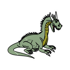 fairy tale dragon animal mystic fantasy vector illustration