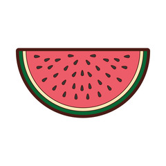 watermelon tropical fruit icon vector illustration design
