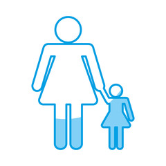 pictogram woman with her daughter icon over white background. vector illustration
