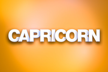 Capricorn Theme Word Art on Colorful Background