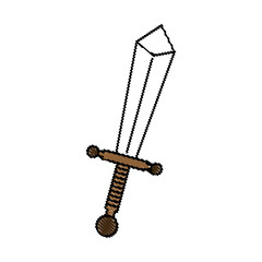 cartoon sword weapon war metal comic vector illustration
