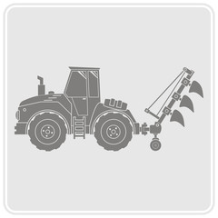  icon with farm tractor for your design