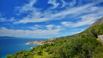 Fototapeta na wymiar Coast of Dalmatia seen from Jadranska Magistrala - Croatia