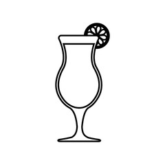 cocktail drink icon over white background. vector illustration