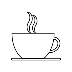 hot coffee mug icon over white background. vector illustration