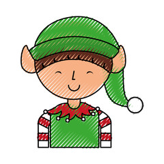 cute little christmas boy elf vector illustration graphic design