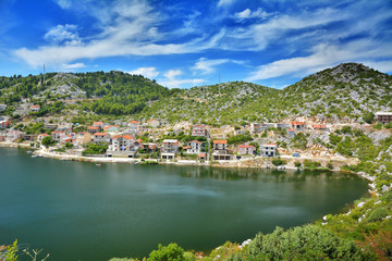 Naklejka na ściany i meble Coast of Dalmatia seen from Jadranska Magistrala - Croatia