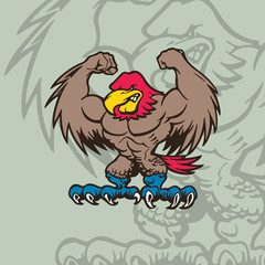 eagle mascot Character . cartoon character Vector Illustration.