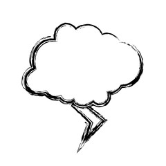 cloud and thunder icon over white background. vector illustration