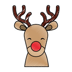 cute christmas reindeer icon vector illustration graphic design