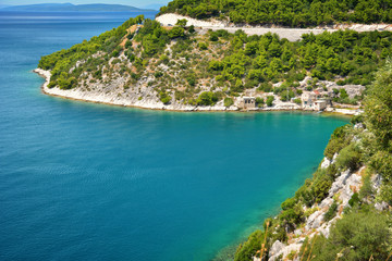 Naklejka na ściany i meble Coast of Dalmatia seen from Jadranska Magistrala - Croatia